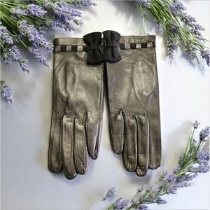 Sermoneta Black Leather Medium Length Gloves Size EU 7.5 /US S NWOT